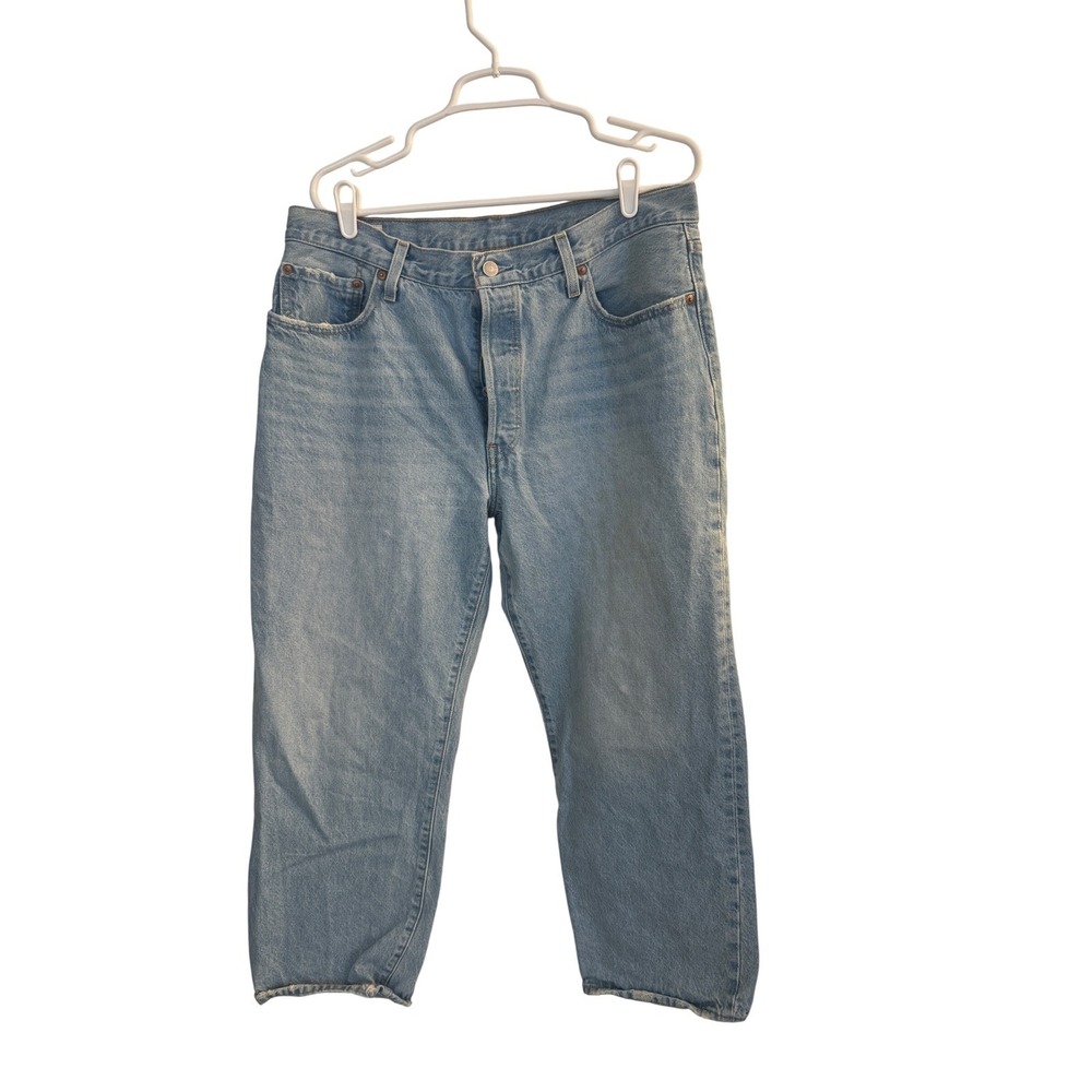 Levi Strauss Jeans Men's 33 Blue 501 90s Light Wash Button Fly Denim